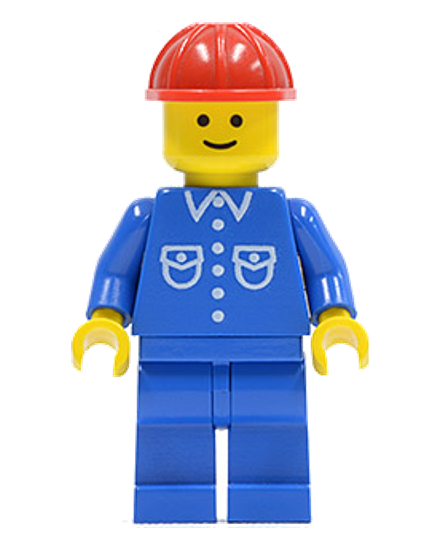 Shirt with 6 Buttons - Blue, Blue Legs, Red Construction Helmet