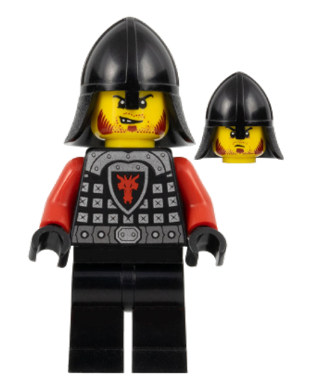 Castle - Dragon Knight Scale Mail with Dragon Shield and Shoulder Armor, Helmet with Neck Protector, Angry Scowl