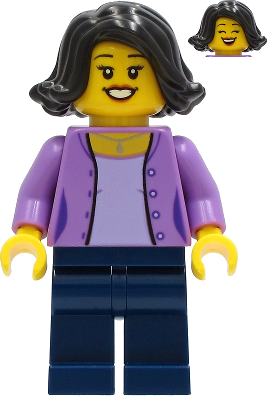 Mom - Medium Lavender Jacket, Dark Blue Legs, Black Hair