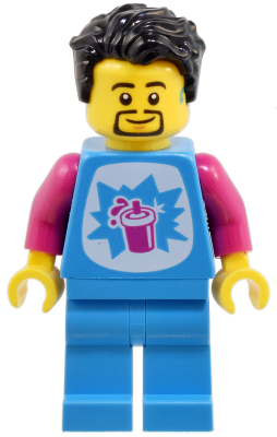 Robot World Slushy Vendor - Male, Dark Azure Shirt and Legs, Black Hair