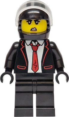 Police - City Bandit Crook Female, Black Tuxedo with Red Tie, Black Legs, Black Helmet