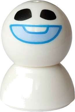 Snowgie - Bright Light Blue Smile, Dark Azure Outline, Dome Top
