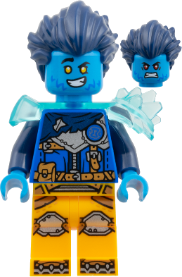 Logan - Trans-Light Blue Shoulder Armor, Bright Light Orange Legs