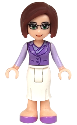 Friends Ms. Stevens - White Long Skirt, Medium Lavender Vest