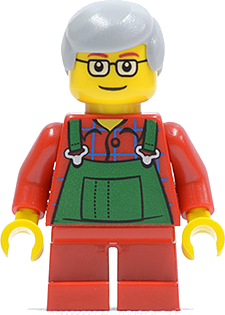 Overalls Farmer Green, Short Red Legs, Glasses (Boy)
