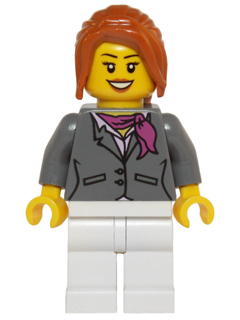 Female in Gray Jacket with Magenta Scarf