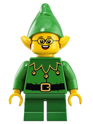 Elf - Green Scalloped Collar with Bells, Glasses