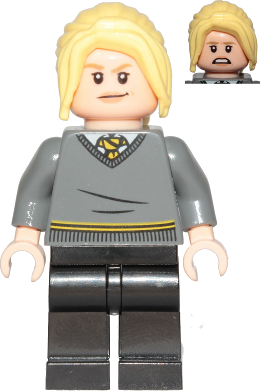 Hannah Abbott - Dark Bluish Gray Hufflepuff Sweater, Black Legs