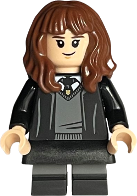 Hermione Granger - Hogwarts Robe, Black Tie, Skirt, and Short Legs with Dark Bluish Gray Stripes