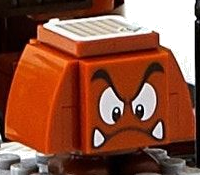 Goomba (Dark Bluish Gray Interior Pieces) - Angry, Looking Down