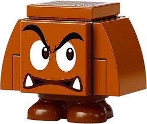 Goomba (Dark Bluish Gray Interior Pieces) - Angry, Looking Left