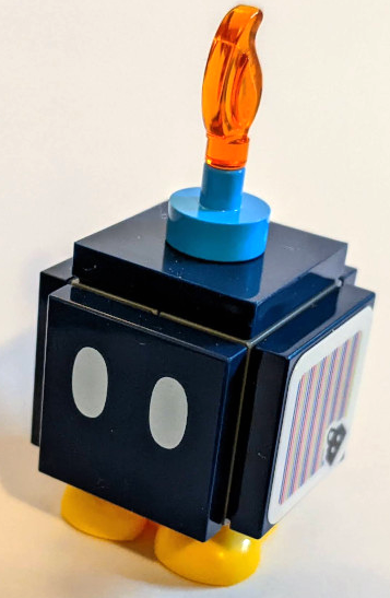 Bob-omb - Scanner Code with Pink, Lime and Lavender Lines, Dark Bluish Gray Interior Pieces