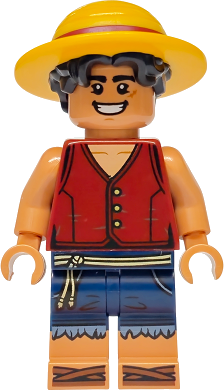 Monkey D. Luffy - Hair Combo, Straw Hat with Black Hair, Open Mouth Smile / Angry