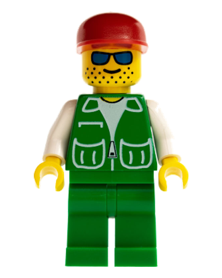 Jacket Green with 2 Large Pockets - Green Legs, Red Cap