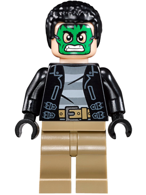 Masked Robber - Green Mask, Striped Shirt
