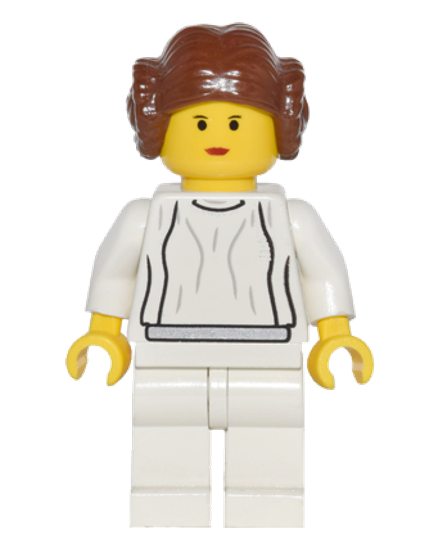Princess Leia - White Dress, Simple Belt, Yellow Head and Hands