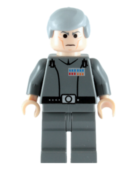 Grand Moff Wilhuff Tarkin - Dark Bluish Gray Uniform, Smooth Hair