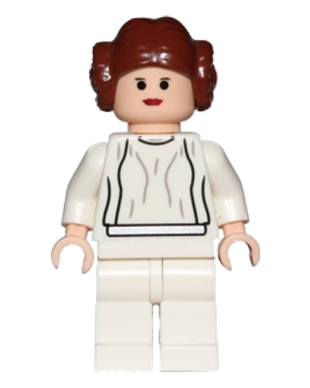 Princess Leia - White Dress, Simple Belt, Large Eyes