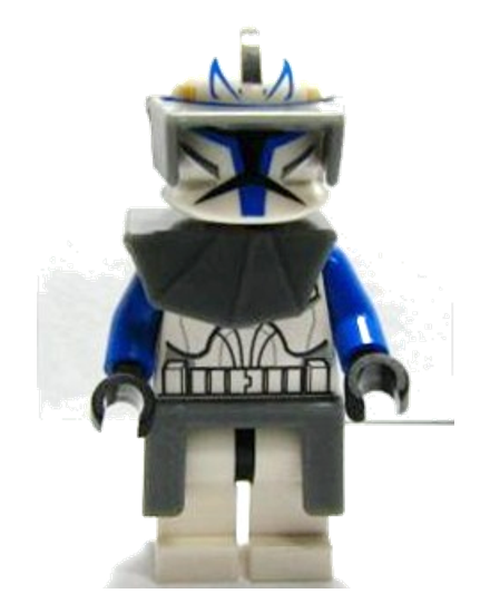 Clone Trooper Captain Rex, 501st Legion (Phase 1) - Dark Bluish Gray Visor, Pauldron, and Kama, Large Eyes