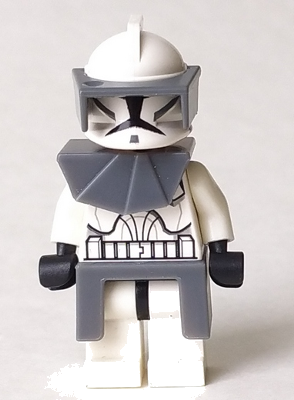 Clone Trooper (Phase 1) - Dark Bluish Gray Visor, Pauldron, and Kama, Large Eyes