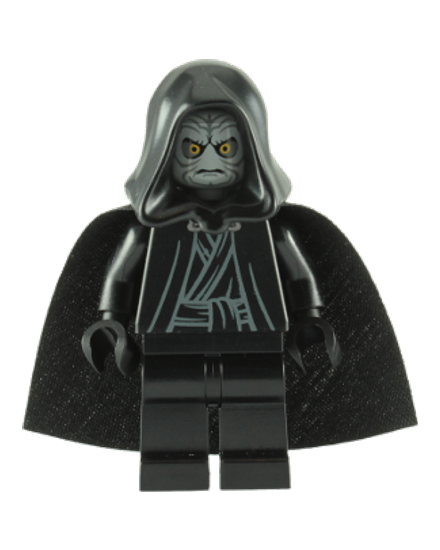 Emperor Palpatine - Light Bluish Gray Head, Black Hands