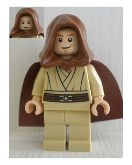 Obi-Wan Kenobi (Young with Hood and Cape, Tan Legs, Smile)