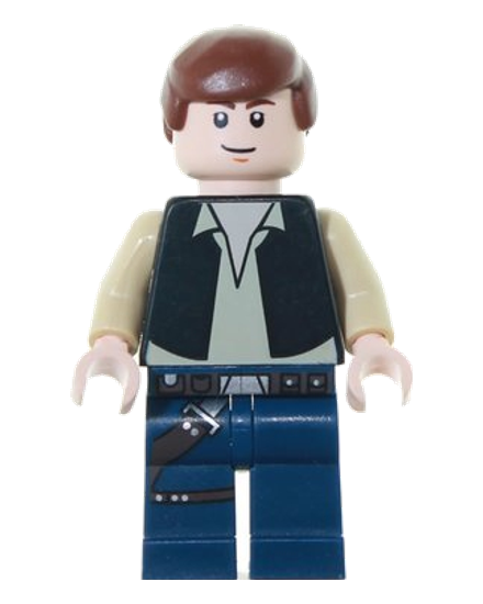 Han Solo - Black Vest over Tan Shirt, Dark Blue Legs with Belts
