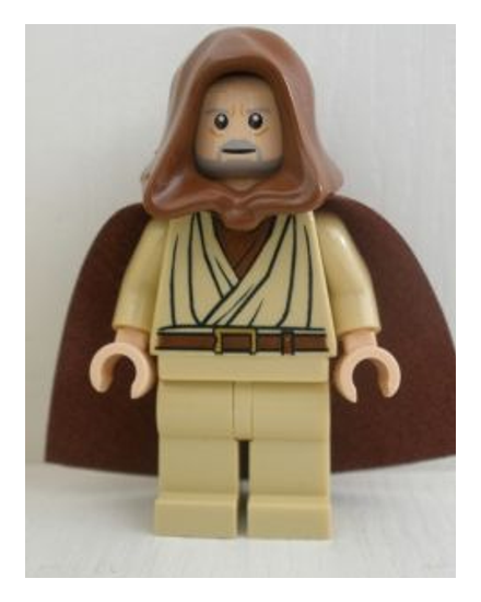 Obi-Wan Kenobi - Old, Reddish Brown Hood and Cape, Eyes with Glints