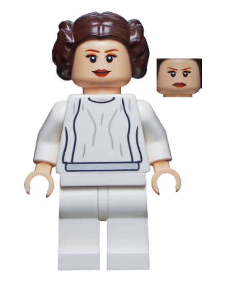 Princess Leia - White Dress, Simple Belt, Large Eyelashes