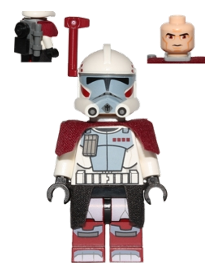 Clone ARC Trooper Hammer, Rancor Battalion (Phase 2) - Dark Red Cloth Pauldron, Black Cloth Kama, Large Eyes