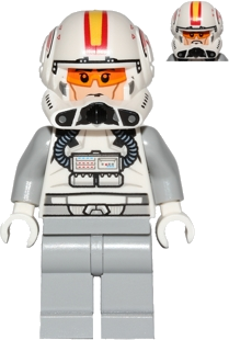 Clone Trooper Pilot (Phase 2) - Light Bluish Gray Arms and Legs, Light Nougat Head