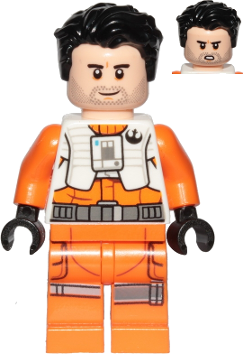 Poe Dameron (Pilot Jumpsuit without Belts and Pipe, Hair)