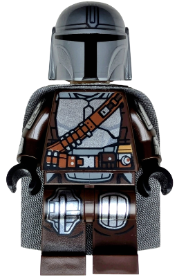The Mandalorian / Din Djarin / 'Mando' - Silver Beskar Armor, Cape, Printed Head