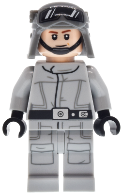 AT-ST Driver™ - Helmet with Molded Goggles, Light Bluish Gray Jumpsuit with Silver Dot, Printed Legs
