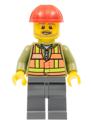 Train Worker in Orange Safety Vest