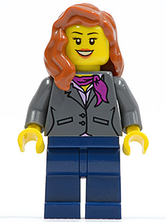 Female in Gray Jacket with Magenta Scarf