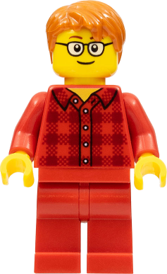Ludo Red - Male, Red Plaid Flannel Shirt, Red Legs, Dark Orange Hair, Glasses