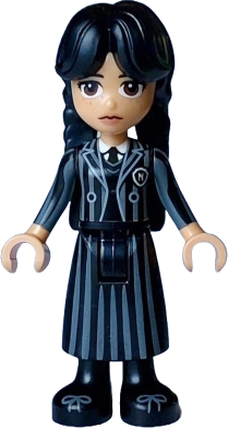 Wednesday Addams - Black and Dark Bluish Gray Nevermore Academy Uniform